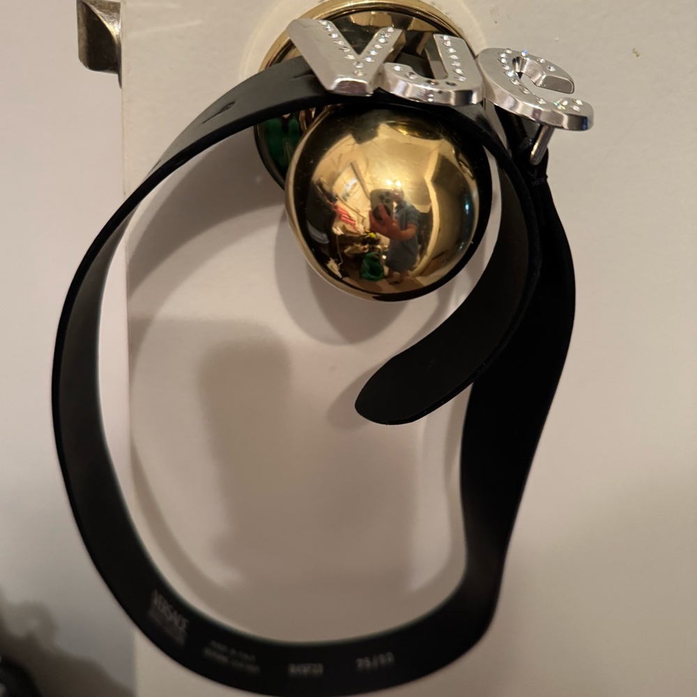 Versace Jeans Couture Black Leather Belt